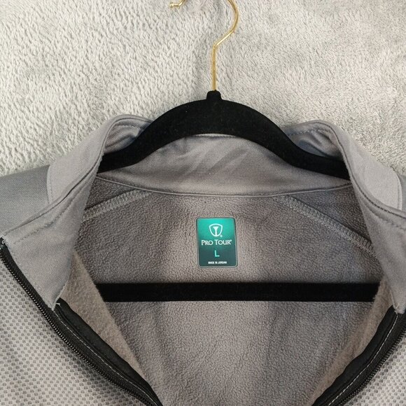 Gray Pullover Jacket 1/4 Zip Fleece Lined w/ Front Pockets SIZE LARGE - Picture 5 of 15